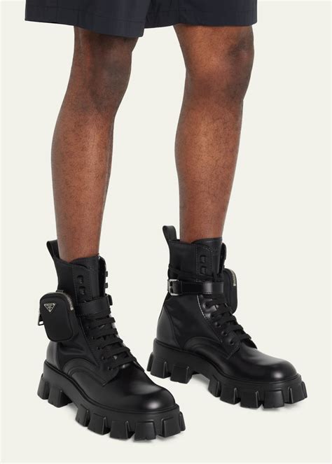 prada tan combat boots|prada boots men's price.